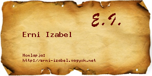 Erni Izabel névjegykártya